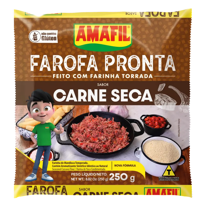Farofa Pronta Sabor Carne Seca AMAFIL 250g