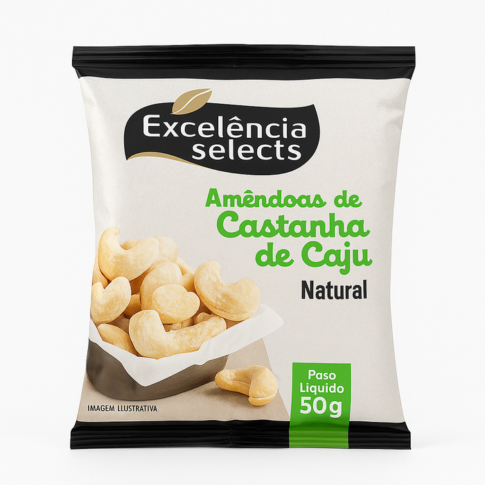 Amêndoas de Castanha de Caju natural EXCELÊNCIA SELECTS 50g