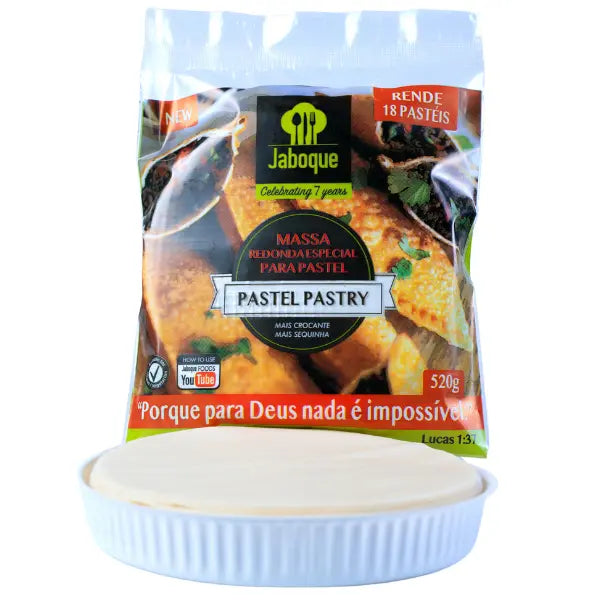 Massa para Pastel em Disco Congelada JABOQUE / Round Pastel and Empanadas Pastry - 520g