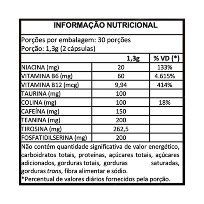 RapidFocus Suplemento Alimentar - 60 Cápsulas