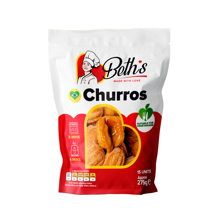 Churros Frito e Congelados BETH'S - Pacote com 15 Unidades