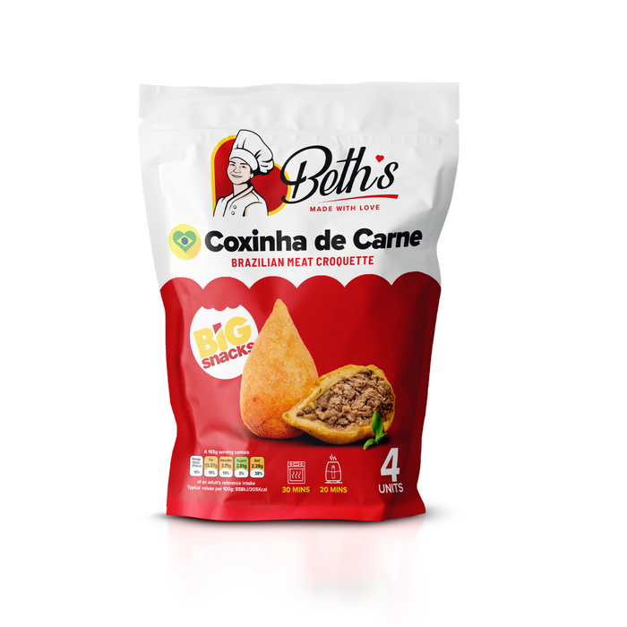 Coxinha de Carne Frita e Congelada BETH'S - Pacote com 4 Unidades