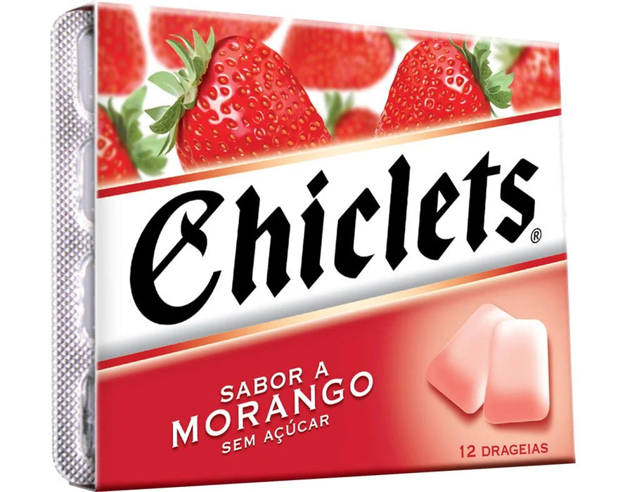 Chiclete Chiclets sabor Morango Sugar free- 12