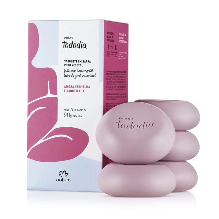 Sabonete Amora Vermelha e Jabuticaba Tododia NATURA -  kit com 5 unidades de 90g 