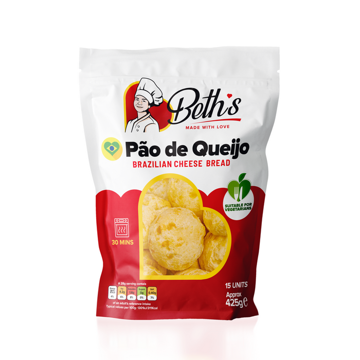 Pão de Queijo Congelado BETH'S 425g - Pacote com 15 Unidades