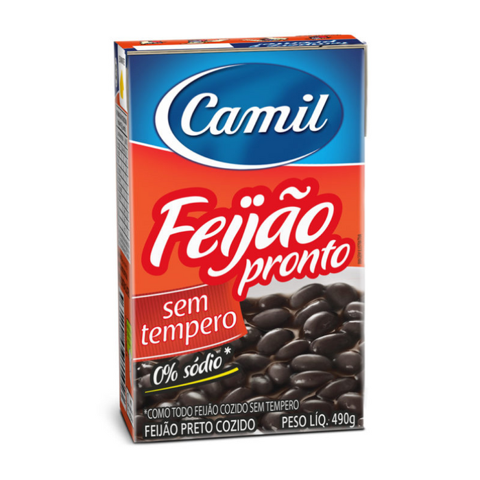 Feijao Preto Pronto Sem Tempero CAMIL - 490g